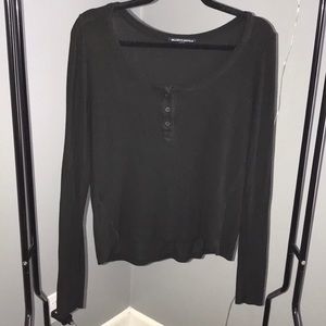 long sleeve black shirt with buttons